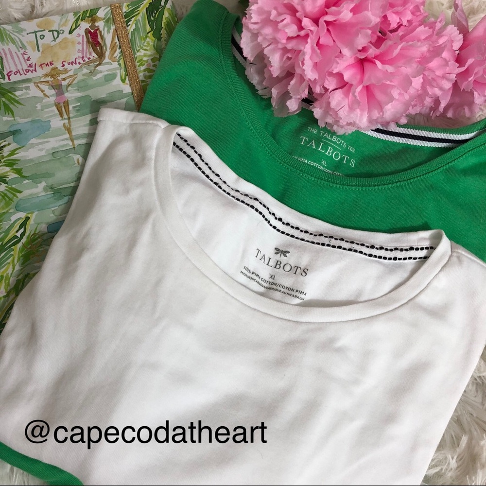 Two Talbots short sleeve slight scoop neck size XL